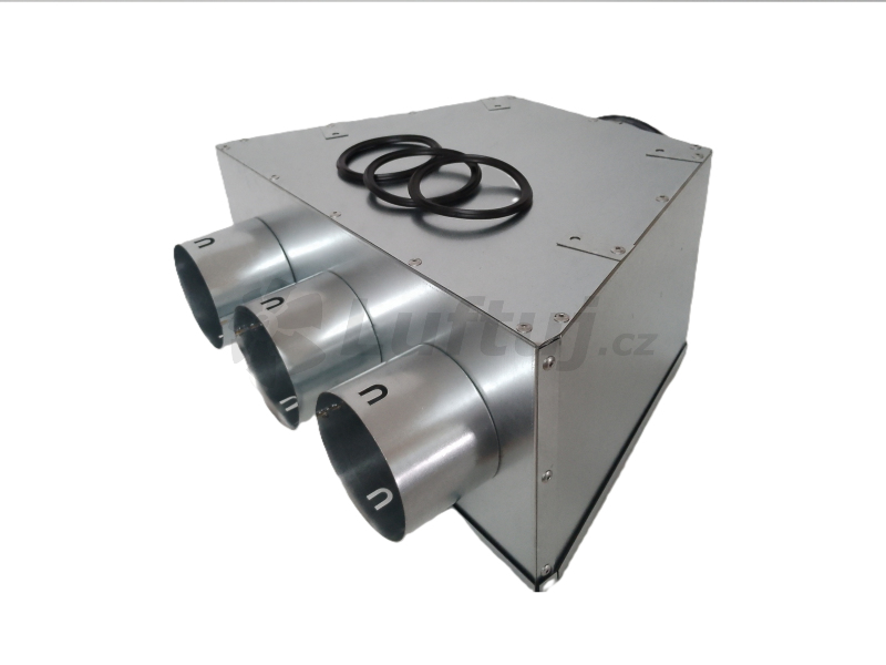 Rozvody vzduchu - Distribuční box plochý KLOQ-3x90/125 mm s izolací a revizním otvorem