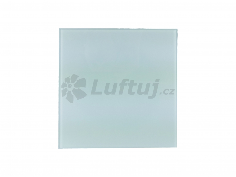 Mřížky a vyústky - Čtvercový skleněný ventil 160 mm v matné barvě, rozměr 230x230, bílá barva - DOPRODEJ