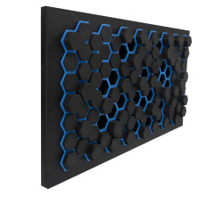 LUFTOMET Flat mřížka Hexagon černo-modrá plastová s rámečkem
