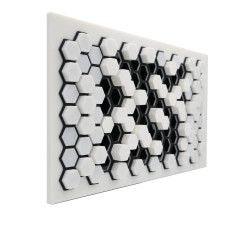 LUFTOMET Flat mřížka Hexagon bílo-černá  plastová s rámečkem